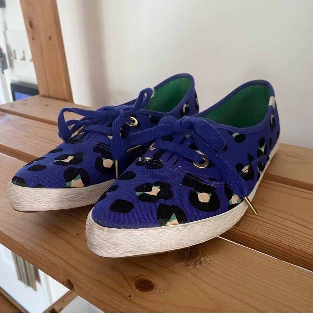 Keds X Kate Spade Blue Green Leopard Print Pointer Sneaker - Picture 6 of 16
